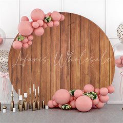 Lofaris Dark Brown Retro Wood Birthday Party Decoration Backdrop