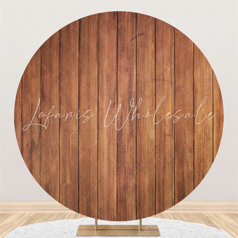 Lofaris Dark Brown Retro Wood Birthday Party Decoration Backdrop
