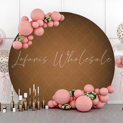 Lofaris Dark Light Brown Gradient Round Birthday Backdrop