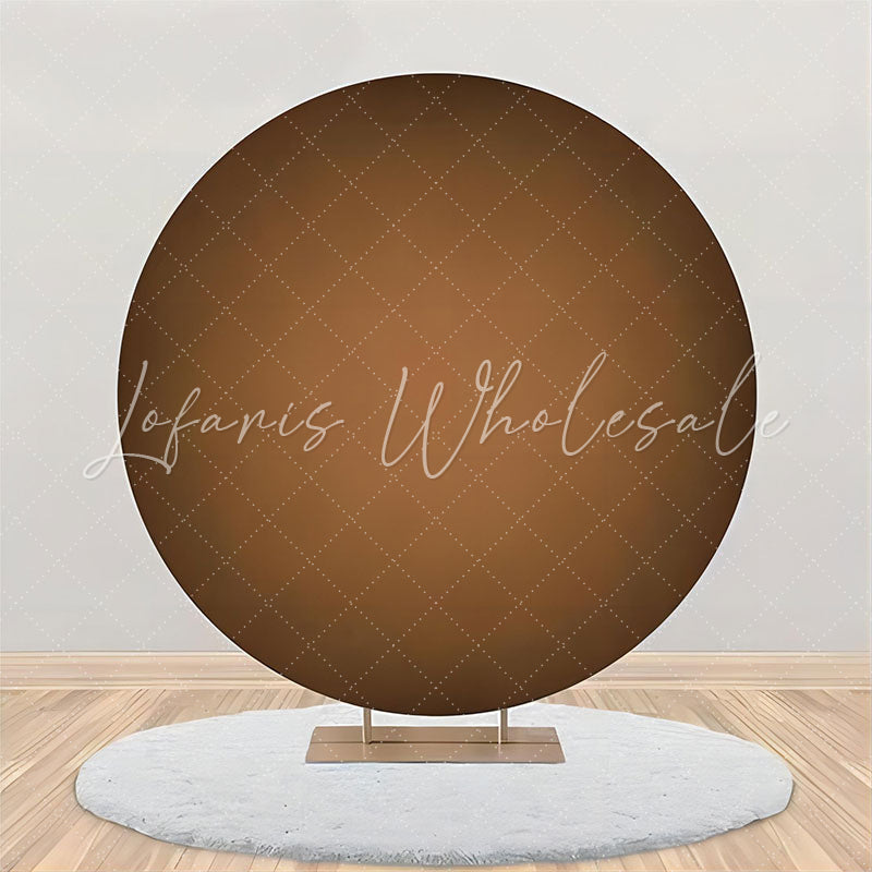 Lofaris Dark Light Brown Gradient Round Birthday Backdrop
