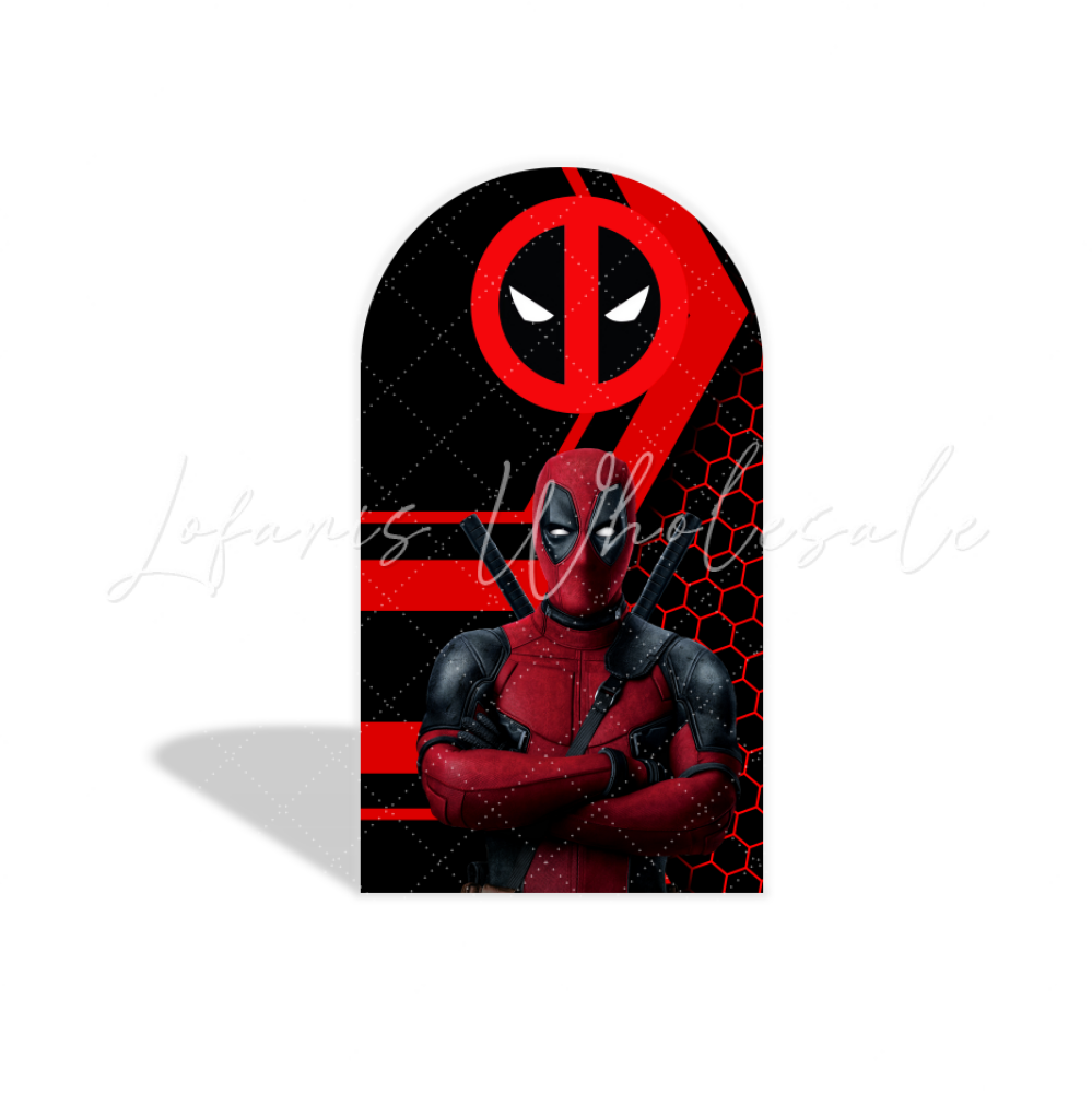 Deadpool Theme Birthday Party Arch Backdrop Wall Cloth Cover