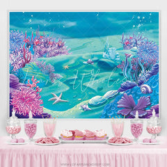 Lofaris Deep Blue Sea Castle Shell Theme Birthday Backdrop