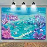 Lofaris Deep Blue Sea Castle Shell Theme Birthday Backdrop