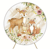 Delicate Watercolor Forest Round Backdrop for Dreamy Party