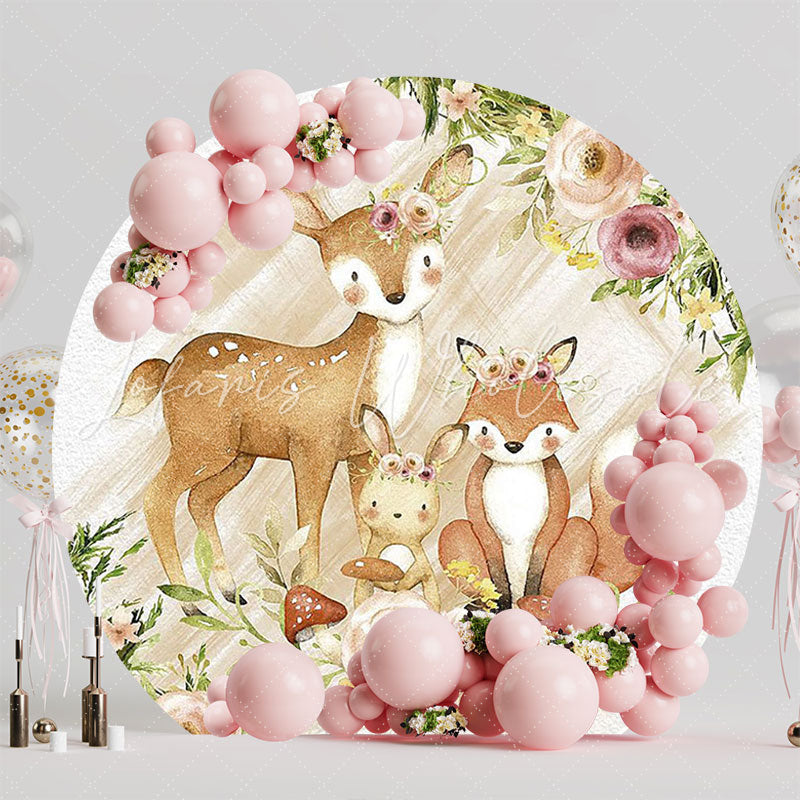 Delicate Watercolor Forest Round Backdrop for Dreamy Party
