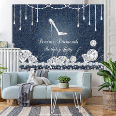 Lofaris Denim and Diamonds Jean High Heel Birthday Backdrop