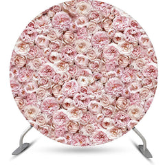 Lofaris Dense Pink Floral Elegant Round Wedding Backdrop