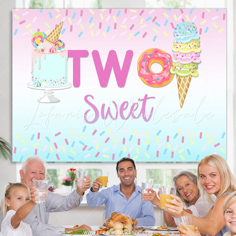 Lofaris Dessert Cake Ice Cream Candyland Two Sweet Backdrop