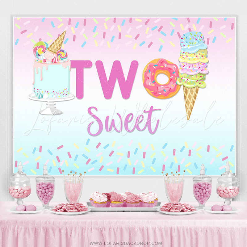Lofaris Dessert Cake Ice Cream Candyland Two Sweet Backdrop