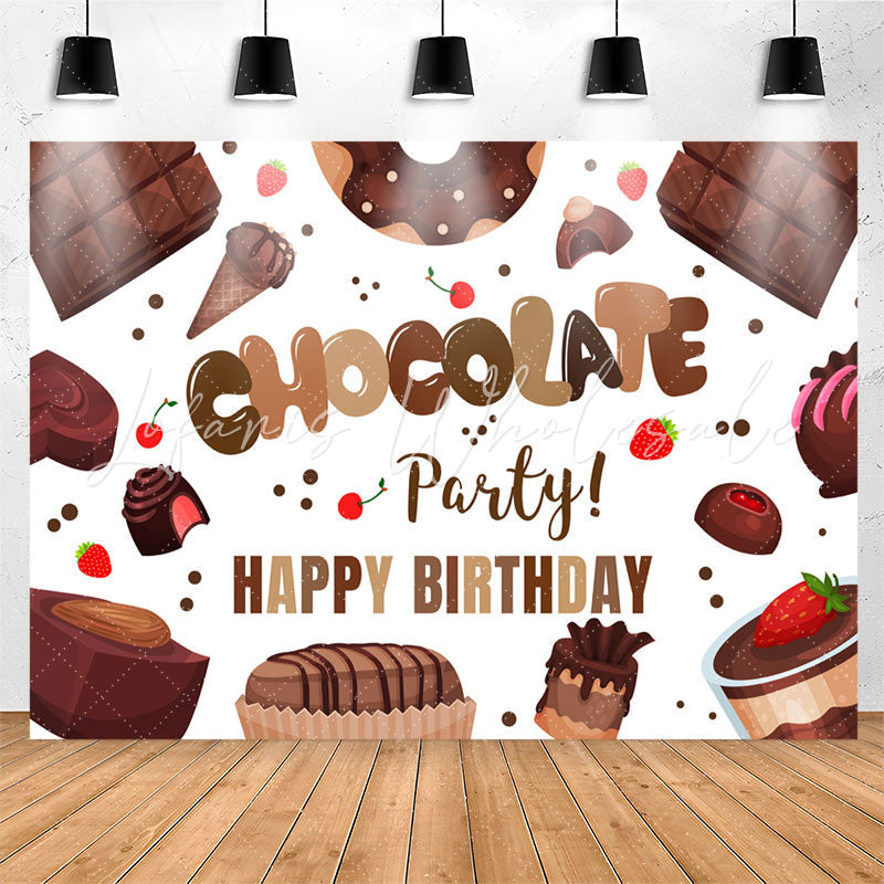 Lofaris Dessert Chocolate Party Happy Birthday Backdrop