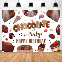 Lofaris Dessert Chocolate Party Happy Birthday Backdrop