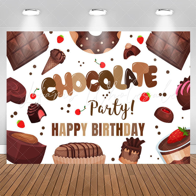 Lofaris Dessert Chocolate Party Happy Birthday Backdrop
