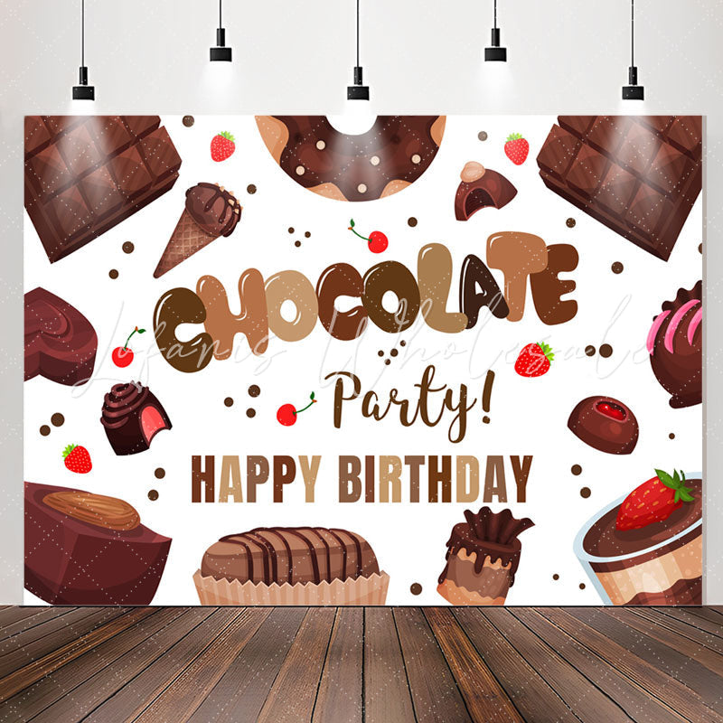 Lofaris Dessert Chocolate Party Happy Birthday Backdrop