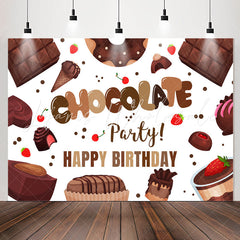 Lofaris Dessert Chocolate Party Happy Birthday Backdrop