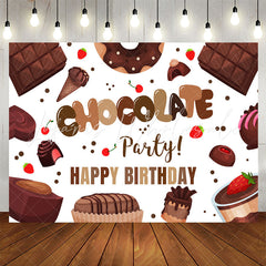 Lofaris Dessert Chocolate Party Happy Birthday Backdrop