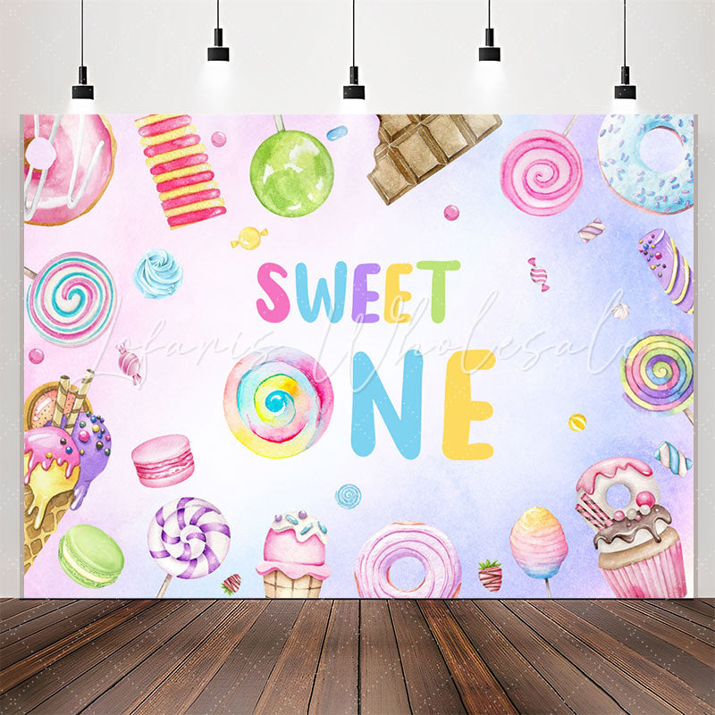 Lofaris Dessert Ice Cream Girl Sweet One Birthday Backdrop