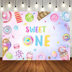 Lofaris Dessert Ice Cream Girl Sweet One Birthday Backdrop