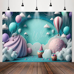 Lofaris Dessert Land Hot Air Balloon Cloud Birthday Backdrop