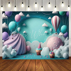 Lofaris Dessert Land Hot Air Balloon Cloud Birthday Backdrop
