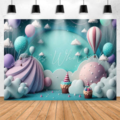 Lofaris Dessert Land Hot Air Balloon Cloud Birthday Backdrop
