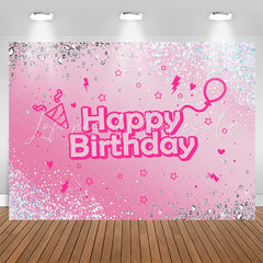 Lofaris Diamond Blue Sequin Pink Glitter Birthday Backdrop