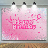 Lofaris Diamond Blue Sequin Pink Glitter Birthday Backdrop