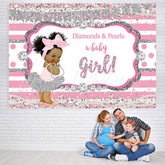Lofaris Diamonds And Pearls A Baby Girl Shower Backdrop