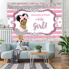 Lofaris Diamonds And Pearls A Baby Girl Shower Backdrop