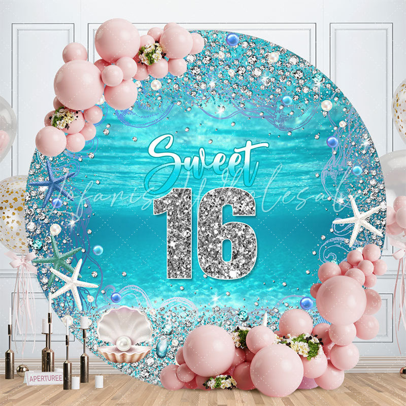 Lofaris Diamonds Underwater Round Sweet 16 Birthday Backdrop