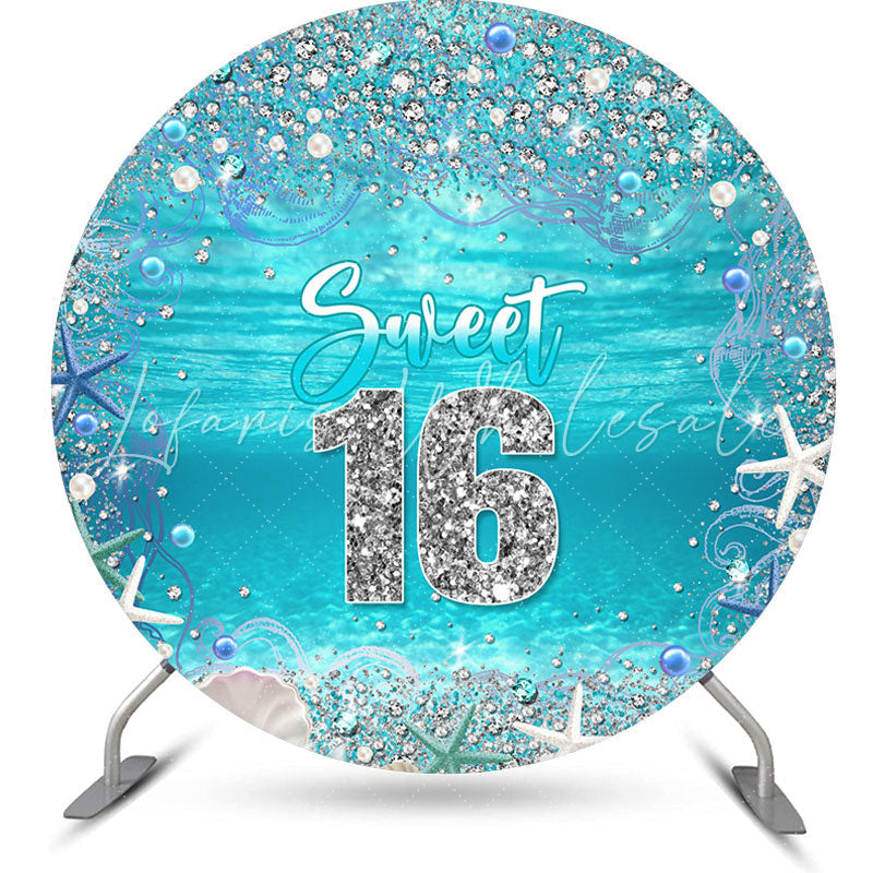 Lofaris Diamonds Underwater Round Sweet 16 Birthday Backdrop