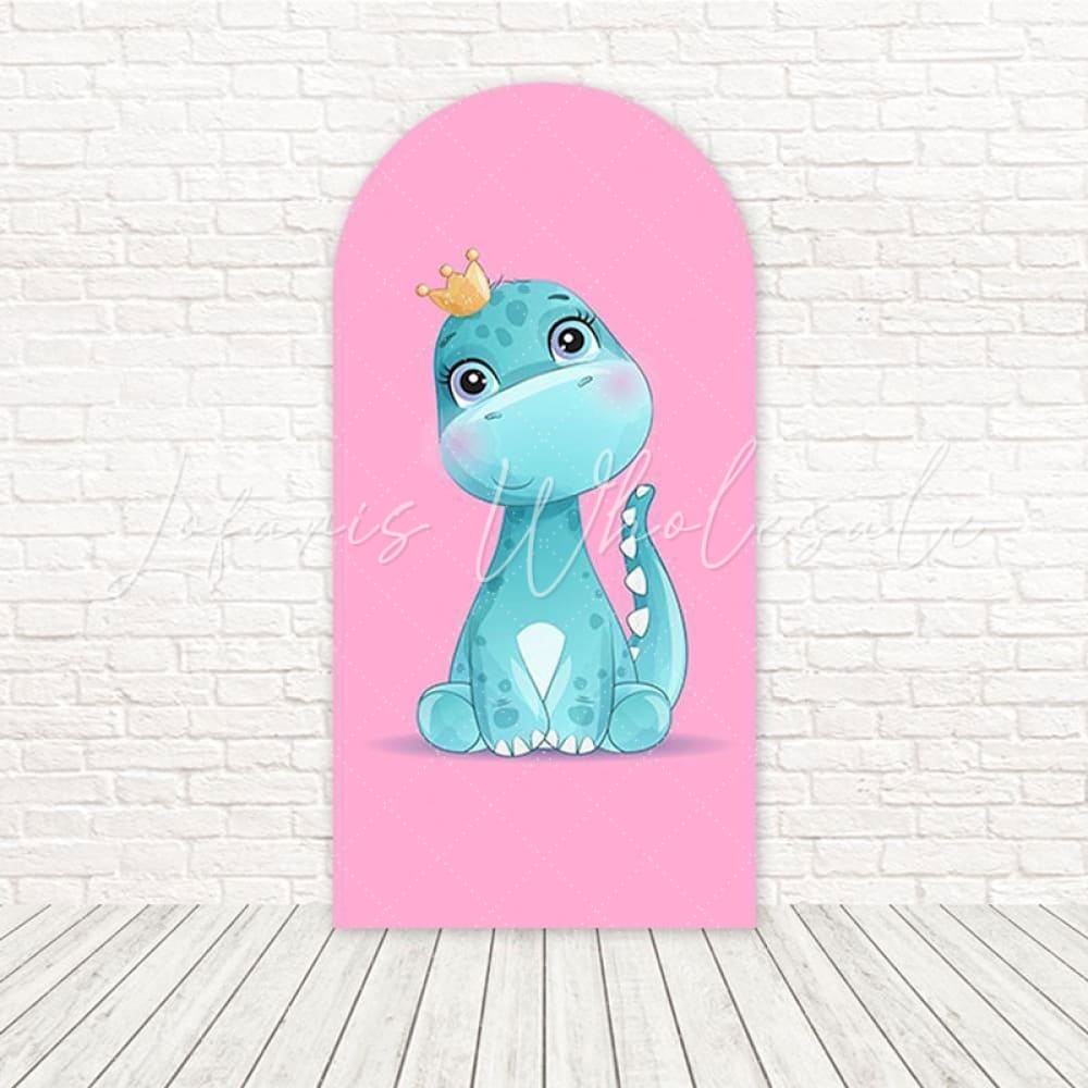 Dino Baby Prehistoric Fun Arch Backdrop For Cute Jungle Party