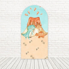Dino Baby Volcano Fun Arch Backdrop For Prehistoric Kids Parties