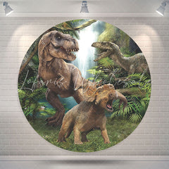 Lofaris Dinosaur Forest For Boys Party Round Backdrop Cover