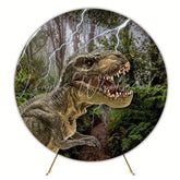 Dinosaur Jurassic Adventure Round Backdrop For Kids Birthday