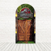 Dinosaur Jurassic Park Door Adventure Arch Backdrop For Dino Fans