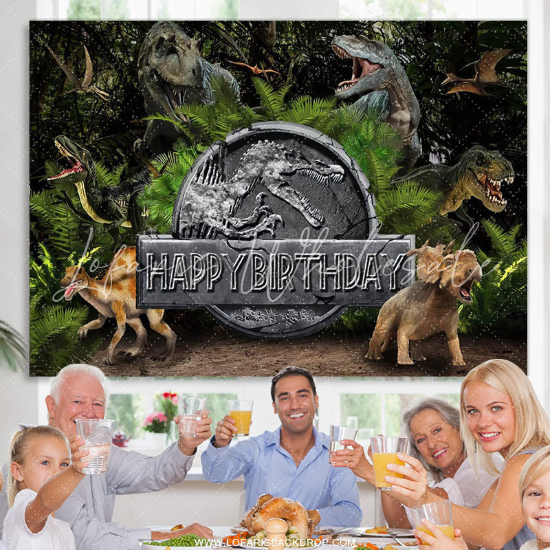 Lofaris Dinosaur Themed Happy Birthday Backdrop For Kids Boys