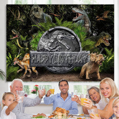 Lofaris Dinosaur Themed Happy Birthday Backdrop For Kids Boys