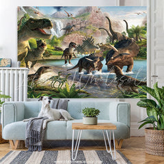Lofaris Dinosaur World Nature Mountain Birthday Party Backdrop