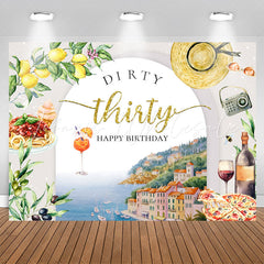 Lofaris Dirty Thirty Rustic Bucolic Plant Birthday Backdrop