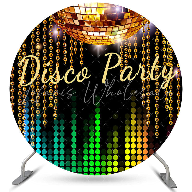 Lofaris Disco Party Happy Birthday Circle Backdrop For Adults