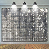 Lofaris Disco Silver Sequins Glitter Birthday Party Deco Backdrop