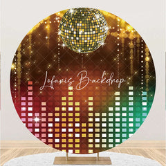 Lofaris Disco Stage Sparkle Musical Round Party Backdrop
