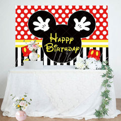 Disney Cartoon Mickey Theme Mouse Birthday Party Backdrop For Kids