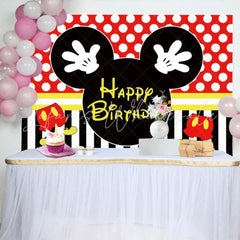 Disney Cartoon Mickey Theme Mouse Birthday Party Backdrop For Kids