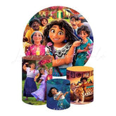 Disney Encanto Themed Round Backdrop and Cylinders Kit for Kids