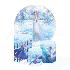 Disney Frozen Themed Round Backdrop and Cylinders Kit