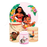 Disney Moana Round Backdrop and Cylinders Kit for Kids Parties