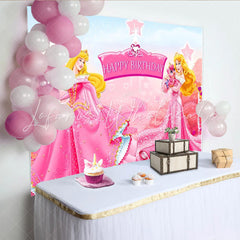 Disney Pink Princess Sparkle Backdrop For Birthday Party Decorations