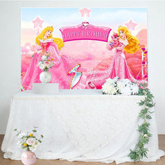 Disney Pink Princess Sparkle Backdrop For Birthday Party Decorations