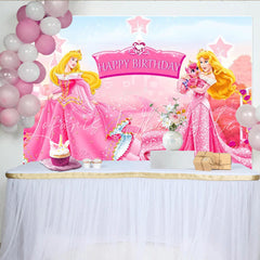 Disney Pink Princess Sparkle Backdrop For Birthday Party Decorations